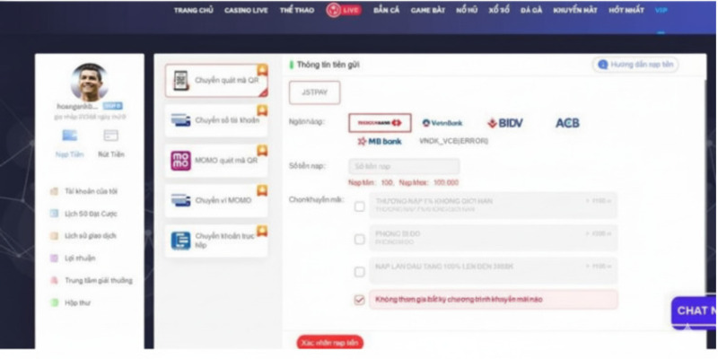 Điều khoản điều kiện về vấn đề nạp tiền trực tuyến
